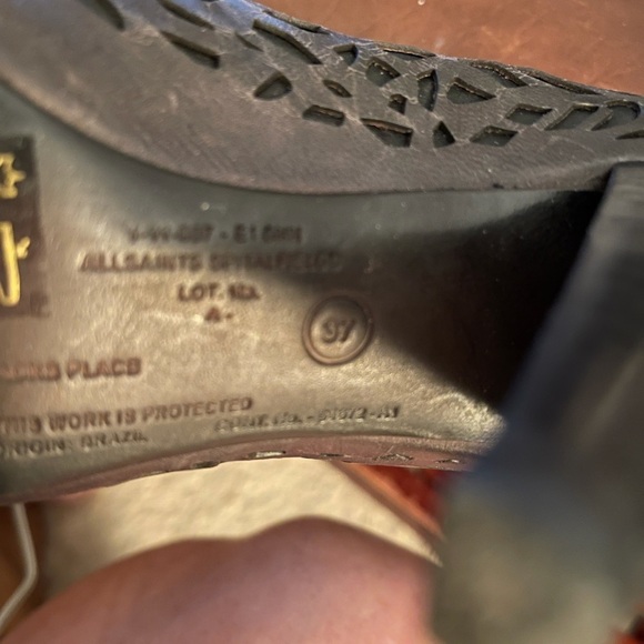 Super cool Jump for Fun Bacardi pumps 7.5 Black Peep toe chunky 3 heel like New - Picture 2 of 15